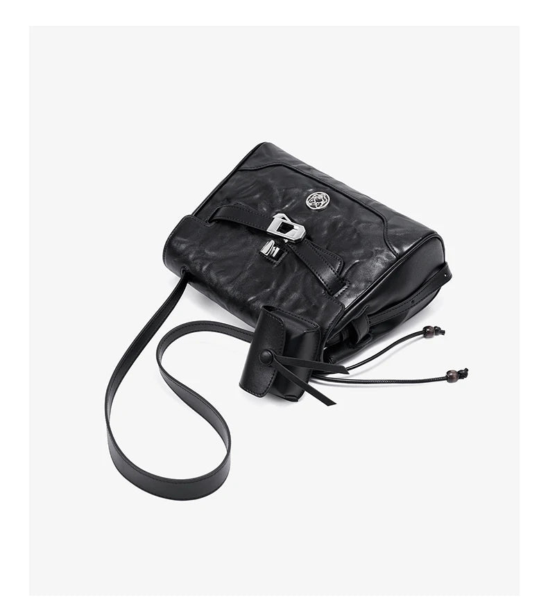 FOXER Vintage Wrinkle Genuine Leather Tote Bag