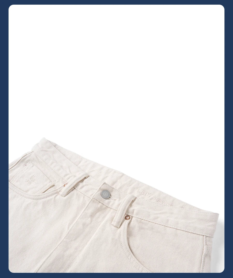 SIMWOOD High Standard 2026 Autumn Winter New Loose Straight 15oz Heavyweight White Selvedge Jeans Men Plus Size Denim Pants