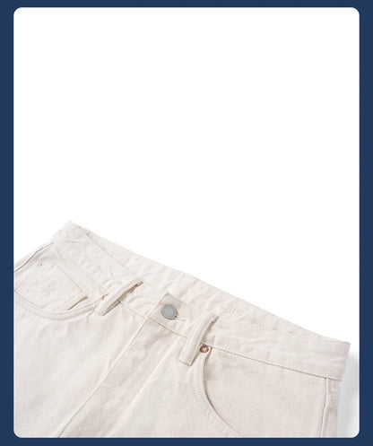 SIMWOOD High Standard 2026 Autumn Winter New Loose Straight 15oz Heavyweight White Selvedge Jeans Men Plus Size Denim Pants