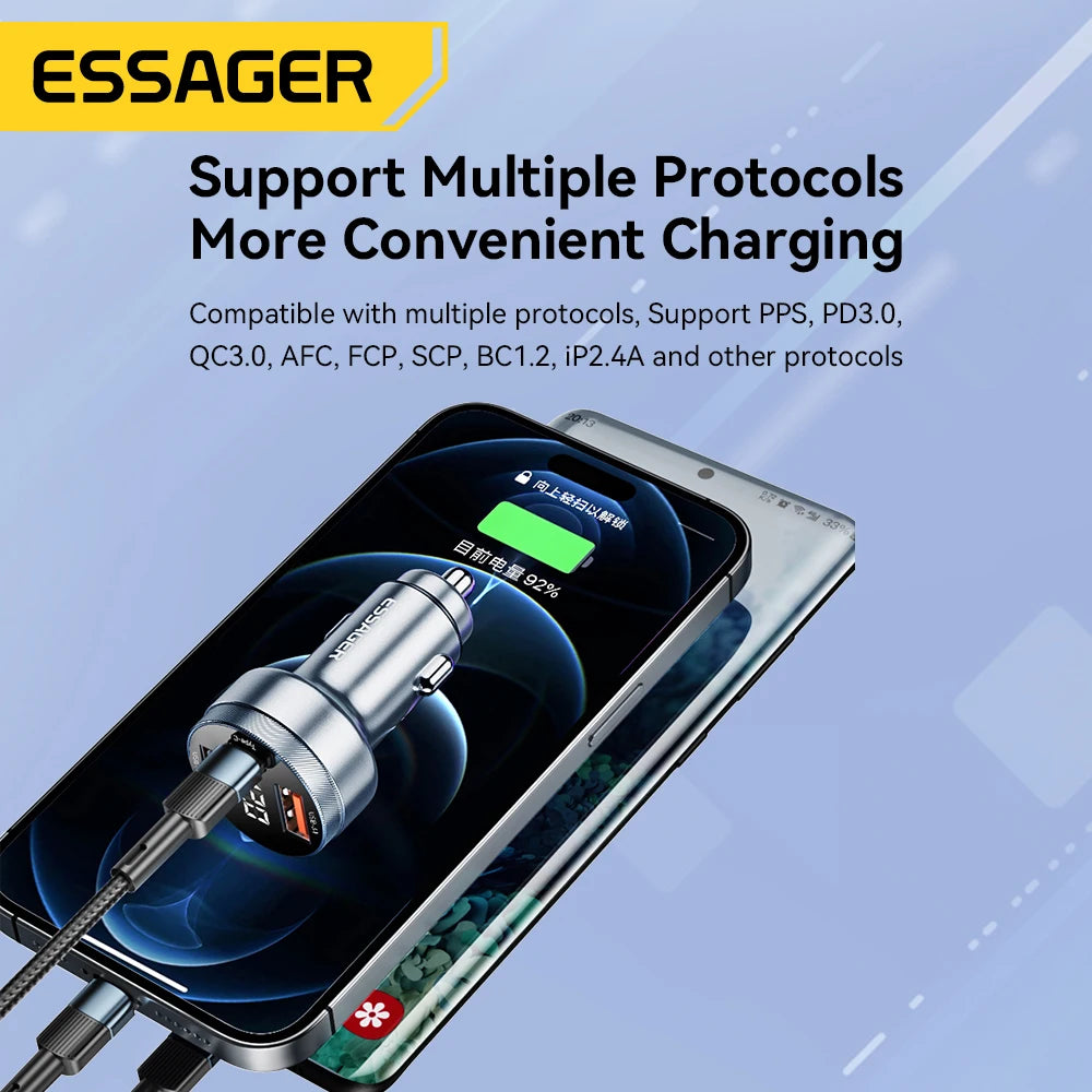 Essager 80W Car Charger USB Type C PD Fast Charging