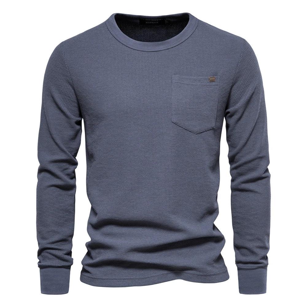 AIOPESON Men's Waffle Cotton Long Sleeve Shirts - ShopHub