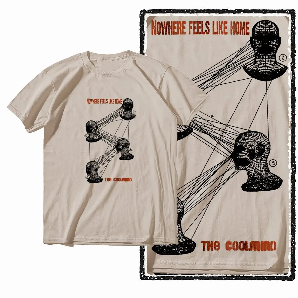 G19 Beige Cotton Men's o-neck COOLMIND  Graphic T-shirt |  Streetwear Big Size Cool men's Tee Tshirt