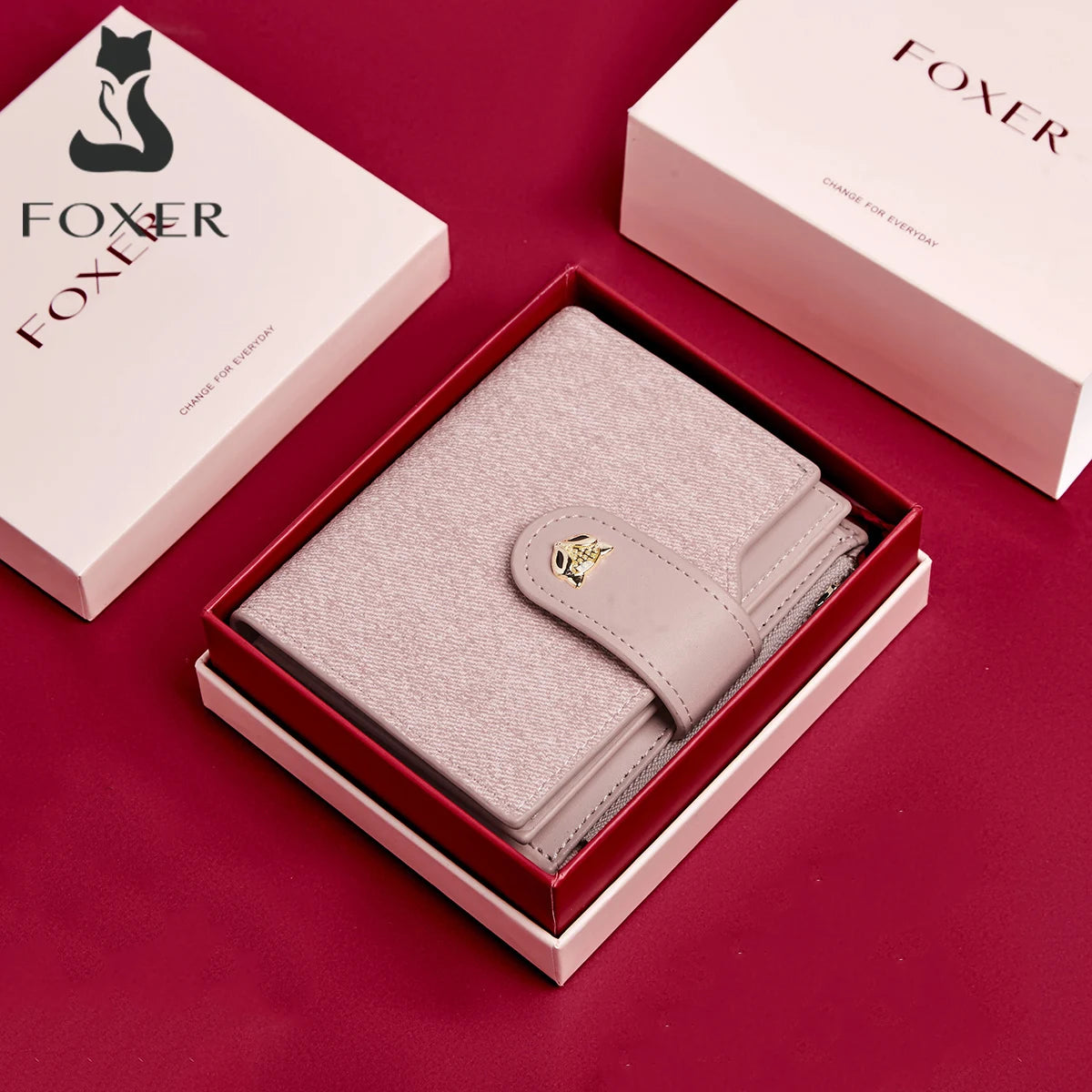 FOXER Women's Soft PU Leather Coin Wallet