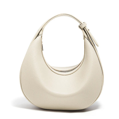 FOXER Women's Shoulder Bag PU Leather New Lady Crescent Underarm Bag Fashion Minimalist Crossbody Bag for Daily Casual Outfit