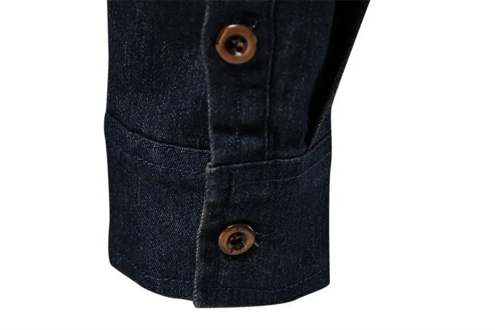 AIOPESON Elastic Cotton Denim Shirts - ShopHub