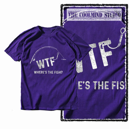 COOLMIND Z1018 Funny Fishing Graphic Cotton Tee