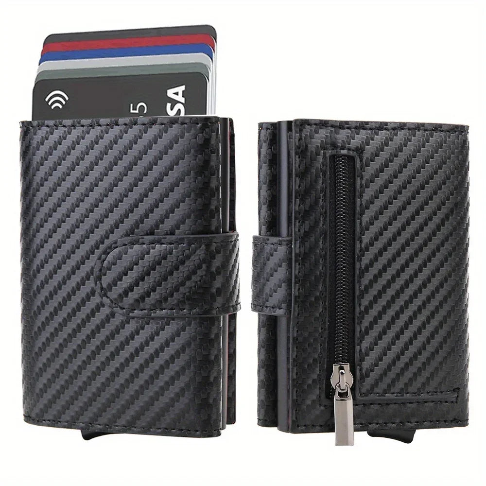 Rfid Credit Card Holder Wallets Men Black Magic Trifold Leather Slim Mini Wallet Small Money Bag Male Purses Carteira Masculina