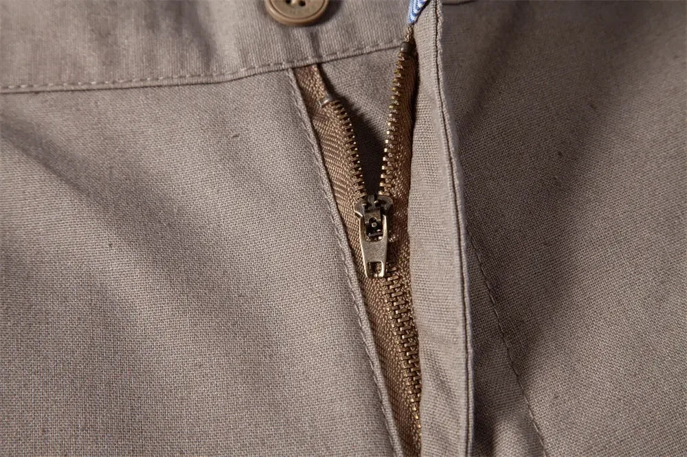 AIOPESON Men's Solid Colour Linen Long Pants - ShopHub