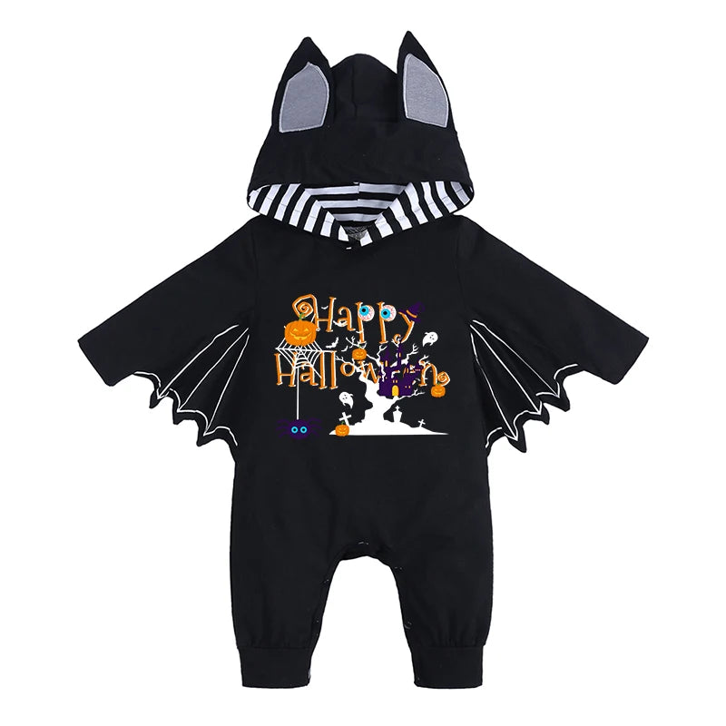 Kids Tales Batty Boo Cotton-Blend Halloween Baby Romper