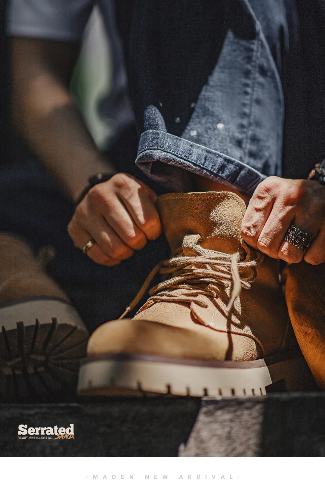 Maden Men's Cow Suede High-Top Boots