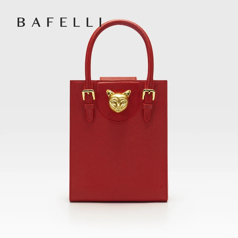 BAFELLI 2026 NEW WOMEN'S HANDBAG CAT LUXURY BRAND DESIGNER ORIGINAL STYLE TRENDING SHOULDER CASUAL BAGS MINI TOTE CROSSBODY