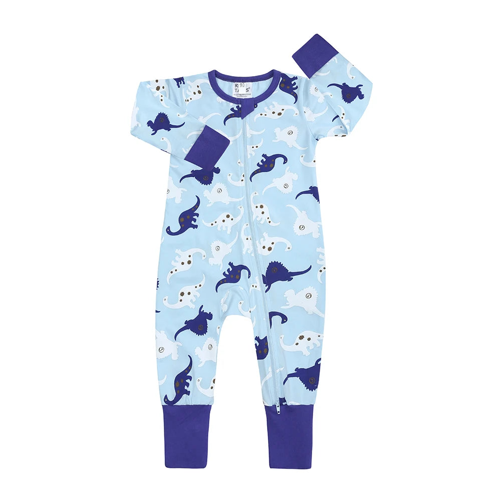 Kids Tales Little Daydream Cotton-Blend Double-Zip Romper