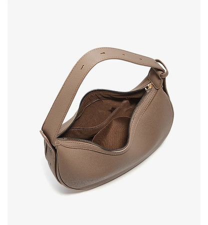 FOXER Women's Shoulder Bag PU Leather New Lady Crescent Underarm Bag Fashion Minimalist Crossbody Bag for Daily Casual Outfit