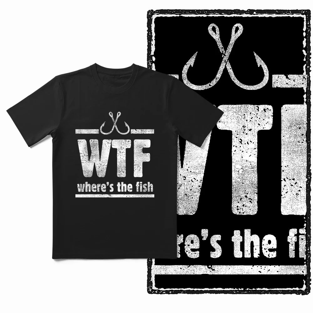 COOLMIND Z1018 Funny Fishing Graphic Cotton Tee