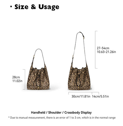 BAFELLI Leopard-Print Cow Leather Hobo Bag