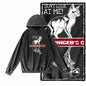 Night Prowler Cat Graphic Acid-Washed Black Hoodie