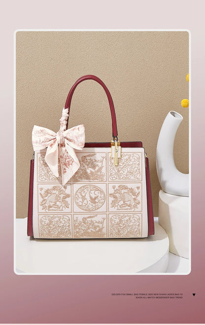 FOXER Split Leather Large Tote Handbag