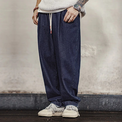 Maden Vintage Men's Solid 10oz Jogger Denim Jeans