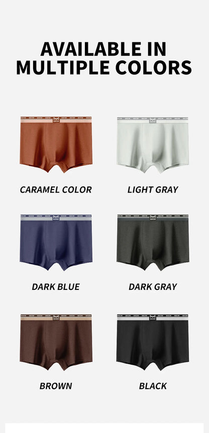 MiiOW 3Pcs Men's Cotton Boxer Shorts Antibacterial Breathable Underwear