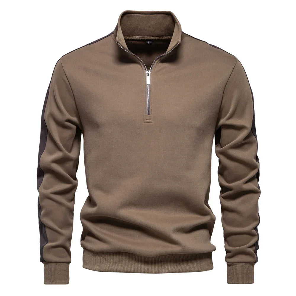 AIOPESON Men's Mock Neck Quarter-Zip Sweatshirts - ShopHub