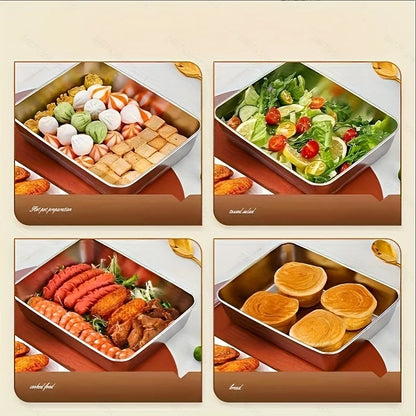 Stainless Steel Food Storage Container, Stackable Airtight Lid