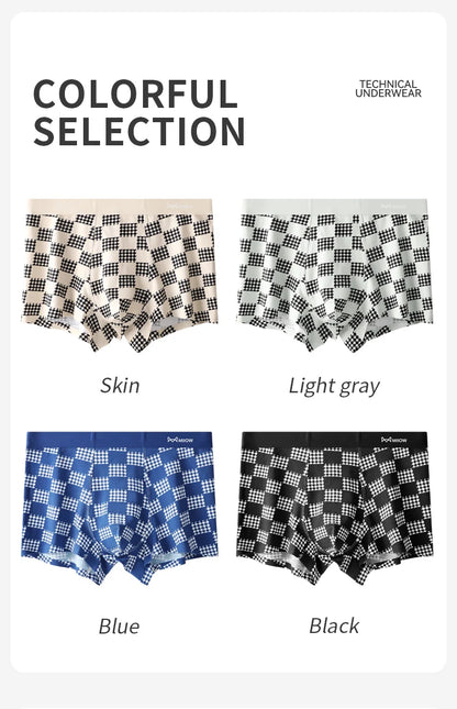 MiiOW Men's Antibacterial Boxer Shorts - 3Pcs Modal Cotton Underwear