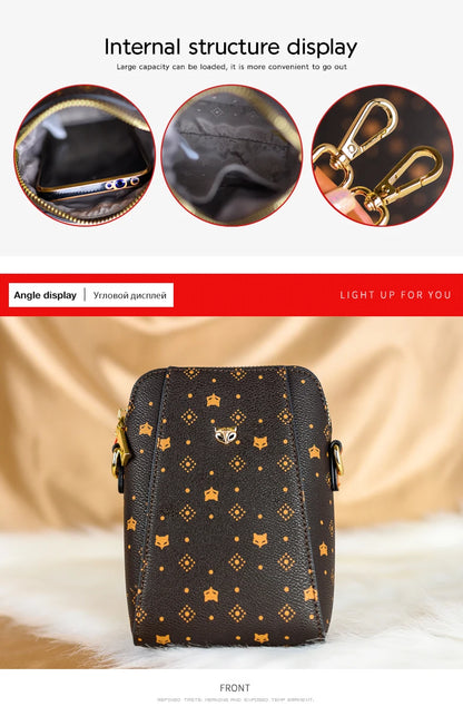 FOXER PVC Women's Cellphone Bag Fashion Signature Shoulder Bag 2026 New Lady Mini Crossbody Purse