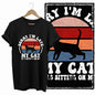 COOLMIND Black Cat Graphic T-Shirt | Women's 50-Design
