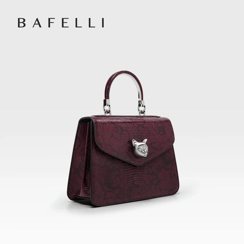 BAFELLI Floral Leather Business Doctor Bag in Pine Forest