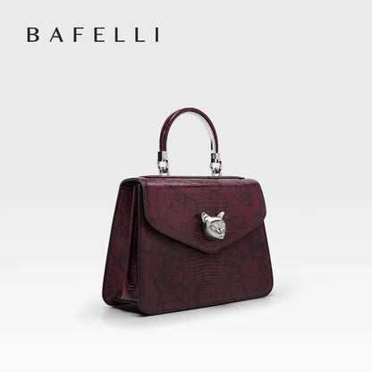 BAFELLI Floral Leather Business Doctor Bag in Pine Forest