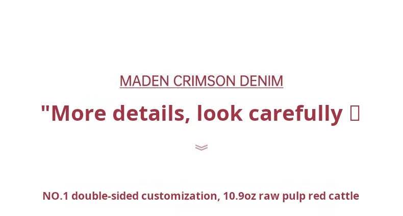 Maden Men's Vintage 10.9oz Selvedge Raw Denim Jeans Indigo Straight Fit Pants Zip Fly Casual Trousers for Autumn and Winter