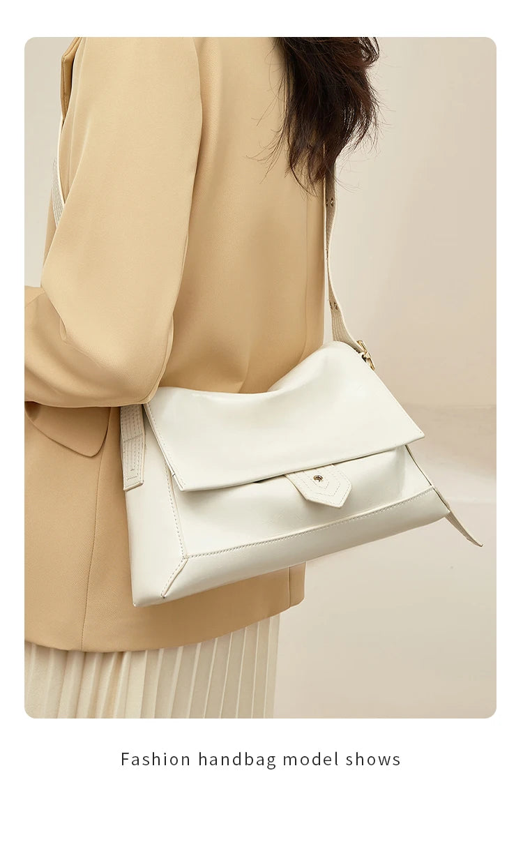 Retro Women's Shoulder Bag 2026 New Simple Large Tote Bag Split Leather + PU Female Soild Crossbody Bag Purse