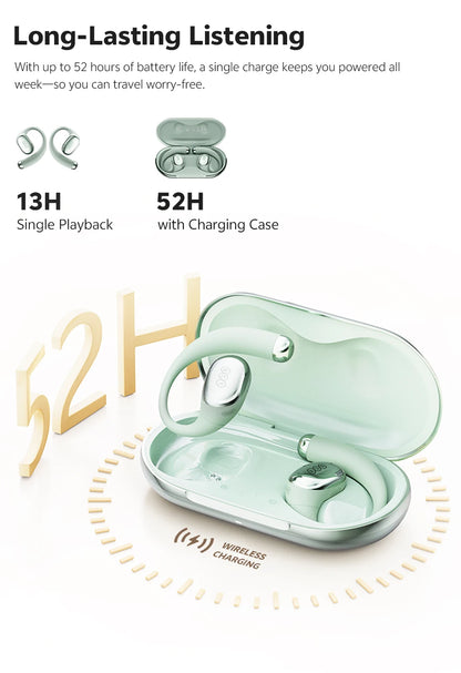 QCY Crossky R70 Wireless Headphones - Hi-Res Open-Ear Bluetooth 6.0 Earhooks with Bass Boost
