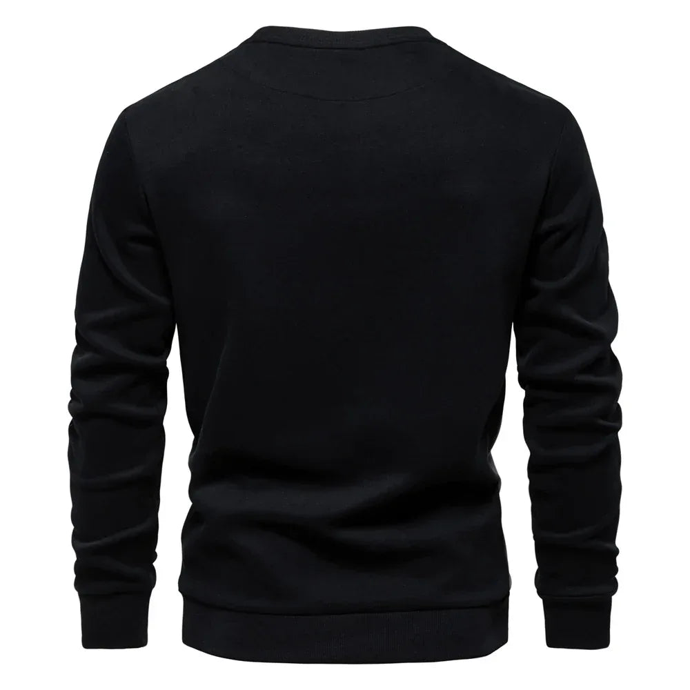 AIOPESON Patchwork Cotton-Blend Crew Neck Sweatshirts - ShopHub