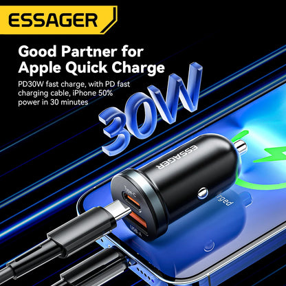 Essager 30W USB C Quick Charger Car Charger