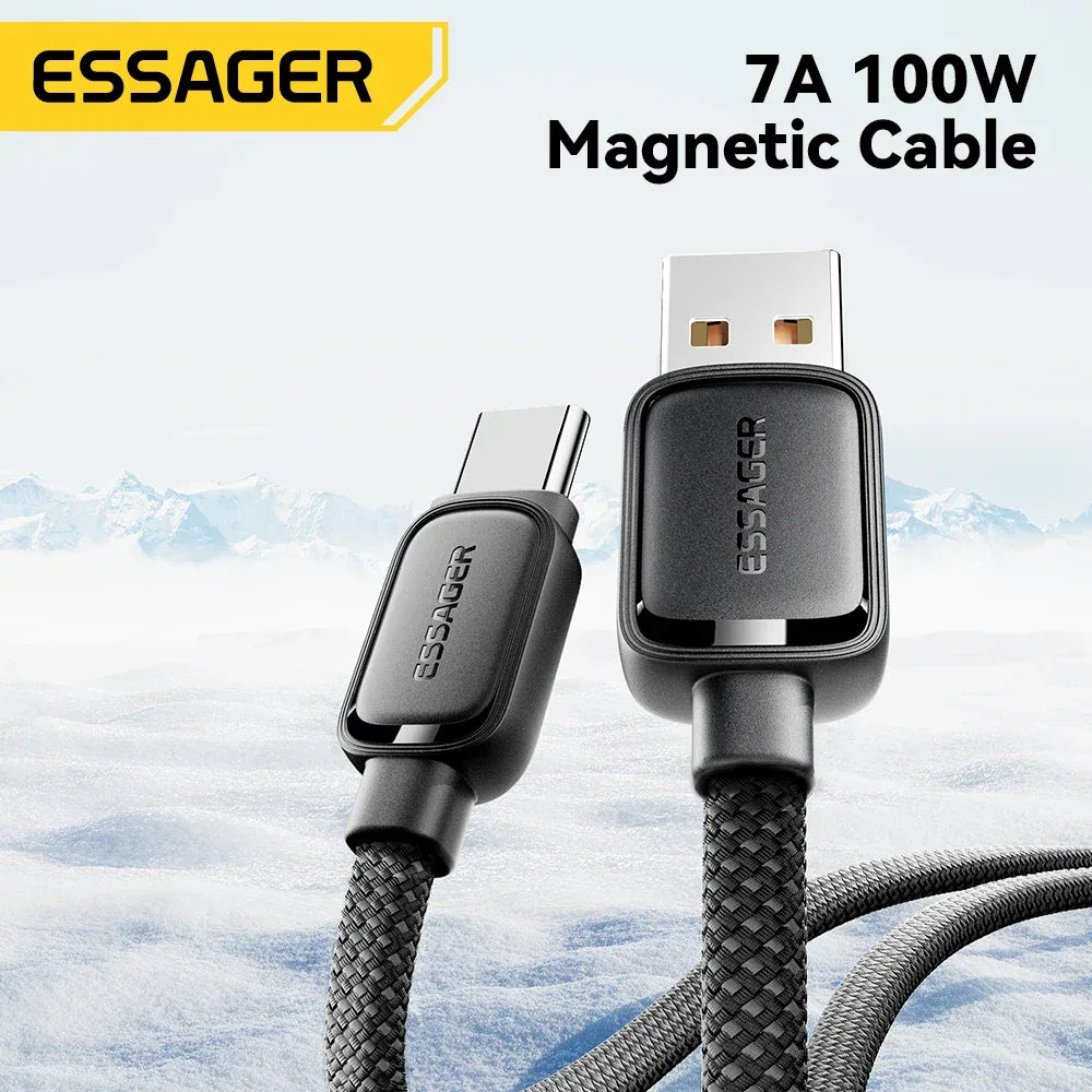 Essager 7A 100W USB Type-C Magnetic Fast Charging Data Cable. - ShopHub