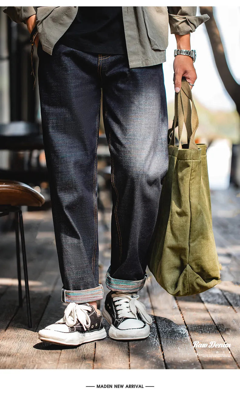 Maden Vintage 13.5oz Heavyweight Coloured Selvedge Raw Denim Jeans