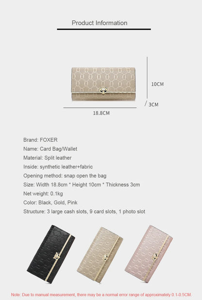 FOXER Split Leather Women's Long Wallet