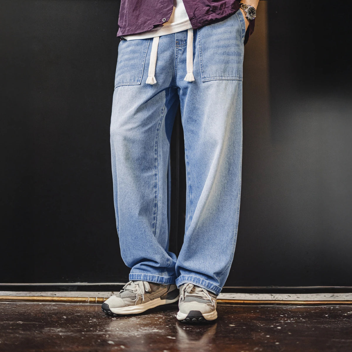 Maden Men's Vintage Baker Jeans Washed Denim