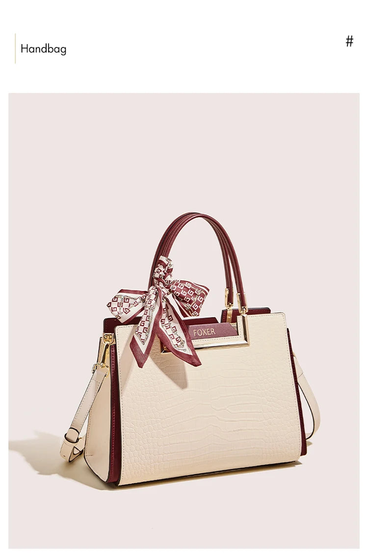 FOXER Luxury Leather Handbag — Premium Cowhide Craftsmanship