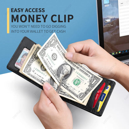 Rfid Carbon Fiber Men Wallets Man Card Holder Money Bag Slim Thin Mini Wallet Male Small Short Purse Black Walet Billfold Vallet