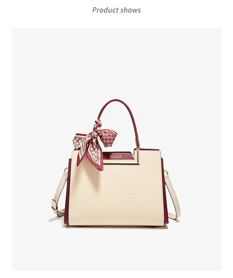FOXER Luxury Leather Handbag — Premium Cowhide Craftsmanship