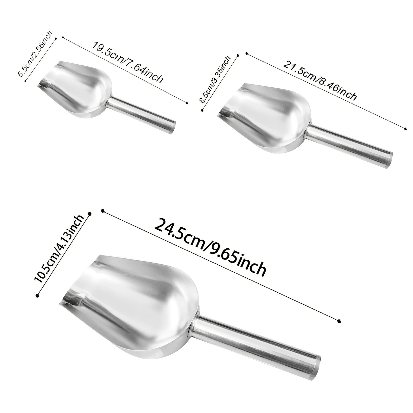 3PC Stainless Steel Scoop Set