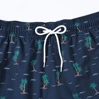 Men's ShopHub NZ DATIFER 2026 fashion boardshorts with polyester fabric, long liner, side zipper pocket, suitable for beach and gym.