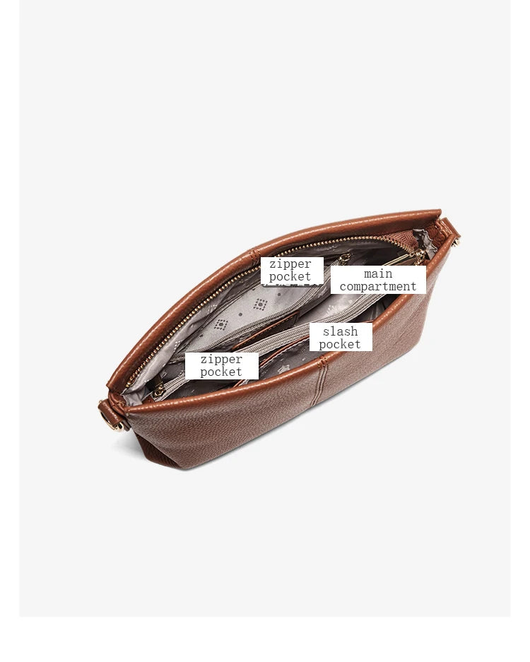 FOXER Lady's Shoulder Bag Cowhide Leather 2026 New Cross Body Bag Commute Work Handbag Casual Cellphone Purse