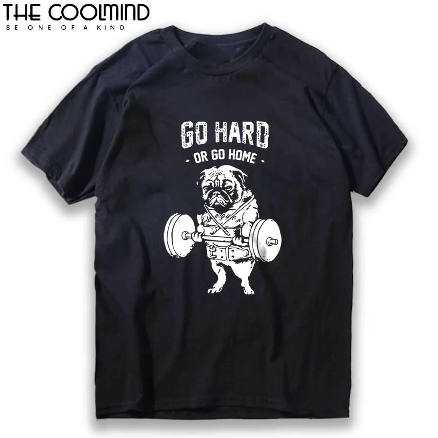 COOLMIND Aa41-P150T Pug Life Graphic Cotton Tee