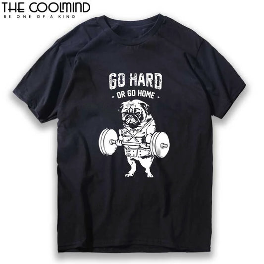 COOLMIND Aa41-P150T Pug Life Graphic Cotton Tee