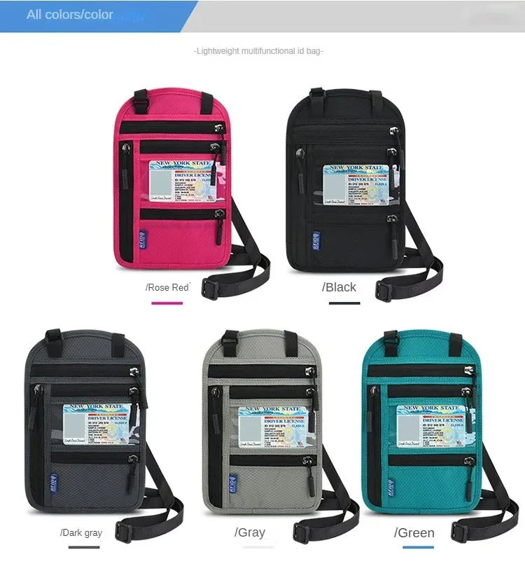 RFID Passport Holder Travel Anti-Theft Neck Pouch