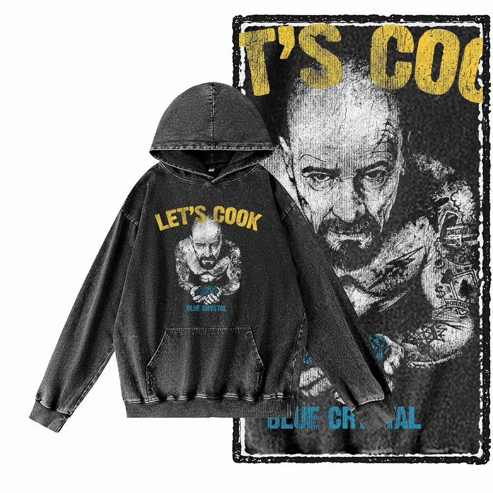 Heisenberg Graphic Acid-Washed Black Hoodie