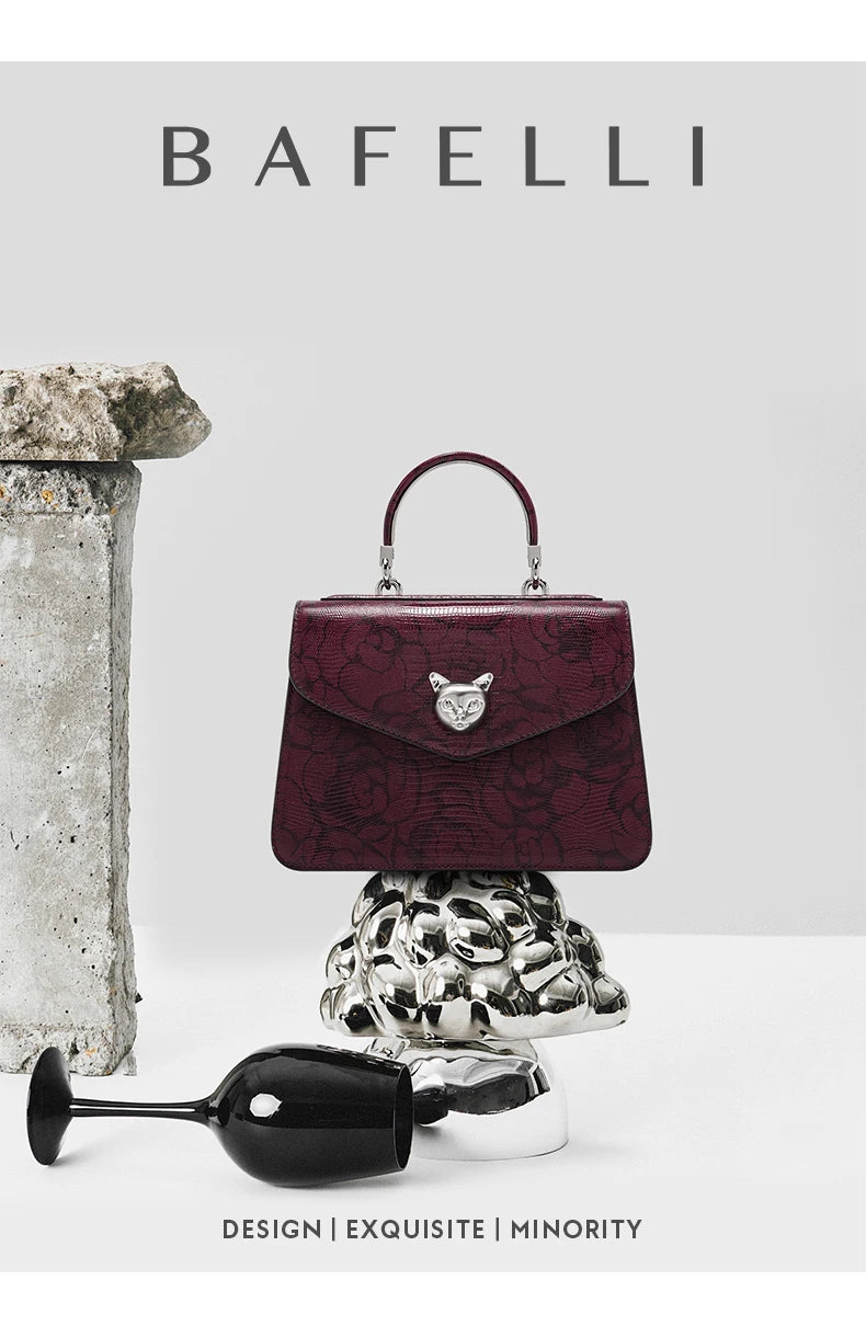 BAFELLI Floral Leather Business Doctor Bag in Pine Forest
